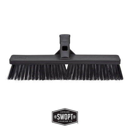 SWOPT 18” Standard Multi-Surface Push Broom Head — Indoor and Outdoor Push Broom — Cleaning Head Interchangeable with All SWOPT Cleaning Products for More Efficient Cleaning and Storage