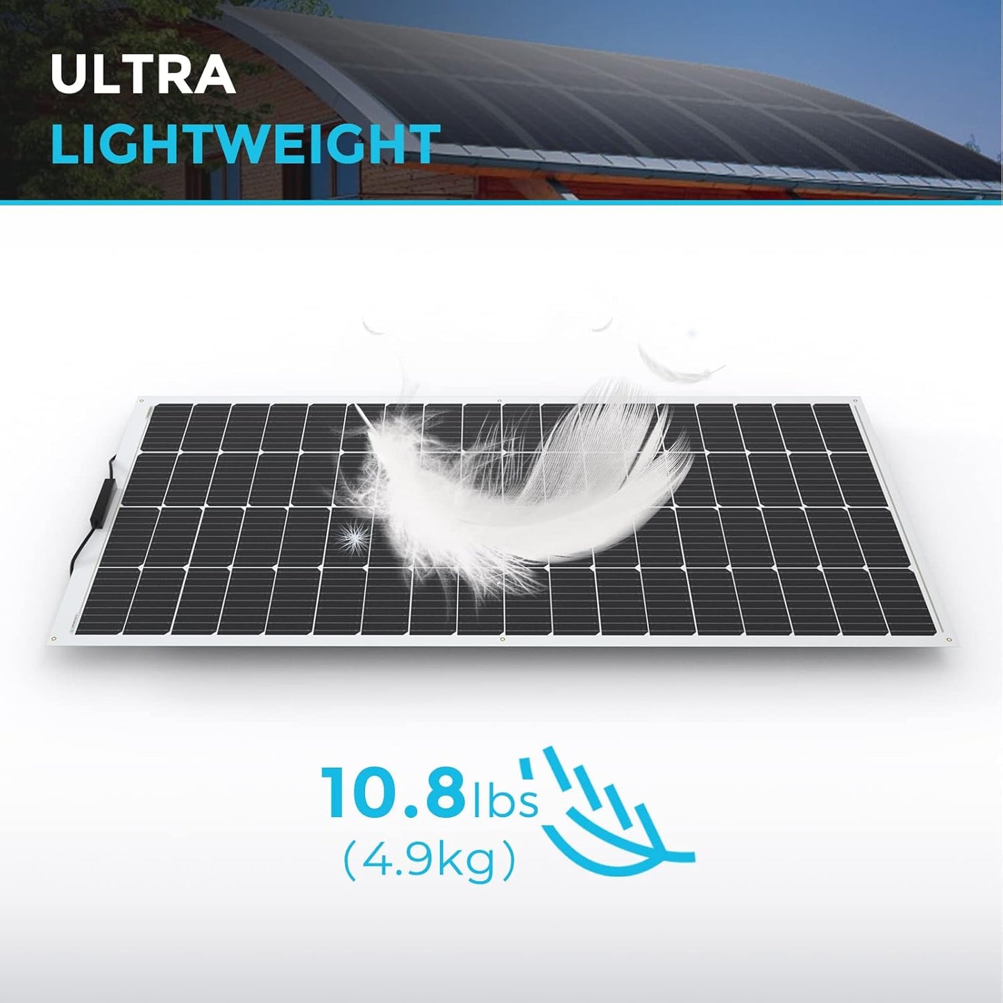Renogy Solar Panels 200 Watt 12V, Flexible Solar Panel 200W 22% High-Efficiency, 240° Ultra Lightweight Solar Panels for Marine RV Cabin Van Car Boat Camping Curve Surfaces