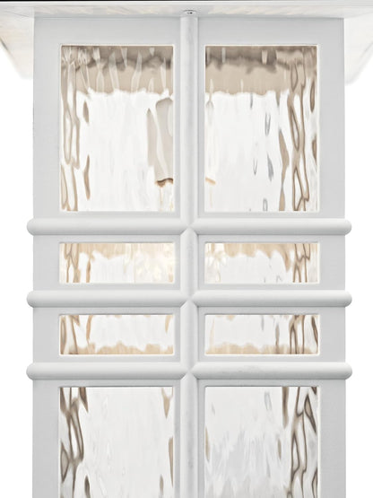 Kichler Beacon Square 14.25" Outdoor Wall Light in White, 1-Light Exterior Wall Sconce with with Clear Hammered Glass, (14.25" H x 8" W), 49830WH