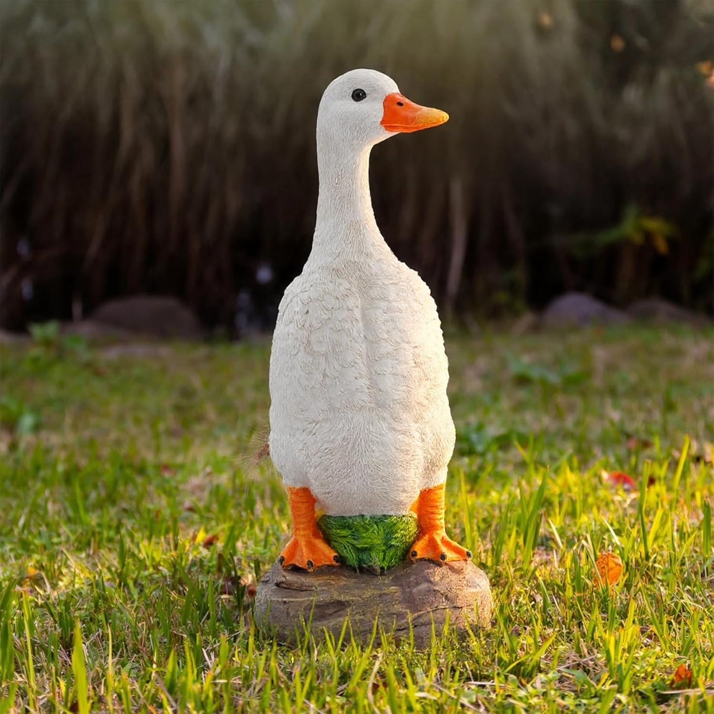 Elenon Goose Statue Garden Decorative, 11 inch High Adorable Flower Bed Outdoor Decor, Yard Patio Art Decor Sculptures Table Ornament