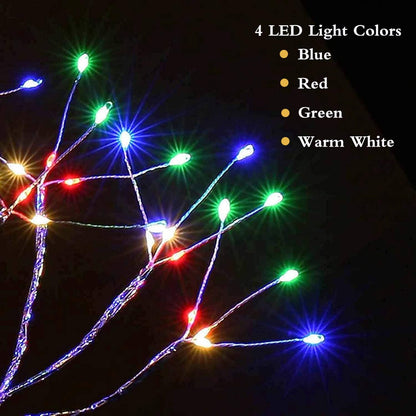 20" 108 LED Tabletop Bonsai Tree Light, Sparkly Fairy Spirit Tree Lights, Battery/USB Operated, DIY Artificial Tree Lamp for Bedroom Desktop Christmas Indoor Decoration Lights (Colorful)