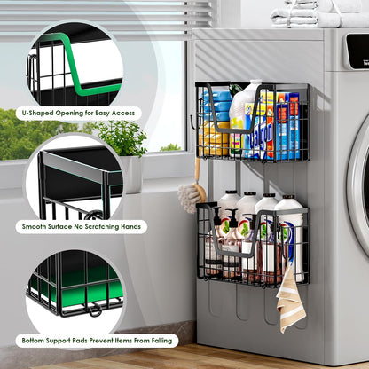 Magnetic Shelf for Fridge, Fruit Potato and Onion Storage Bins, Magnetic Spice Rack Shelves for Side of Refrigerator, Fruit Basket Magnetic Fridge Shelf Kitchen Pantry Storage Organizer