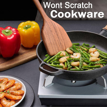 Wooden Spoons for Cooking 9 Pieces Set, Teak Wooden Kitchen Utensil Set, Wooden Cooking Utensils Spoons, Spatulas, Heat-Resistant, Lightweight & Durable, Perfect for Non-Stick Cookware