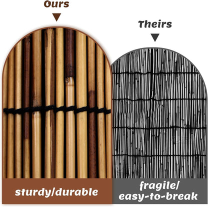 2 Pack Natural Reed Fence,6FT X 16.4FT Bamboo Fencing Privacy Reed Screening for Outdoor, Gallery, Restaurant, Hotel, Patio (Brown)