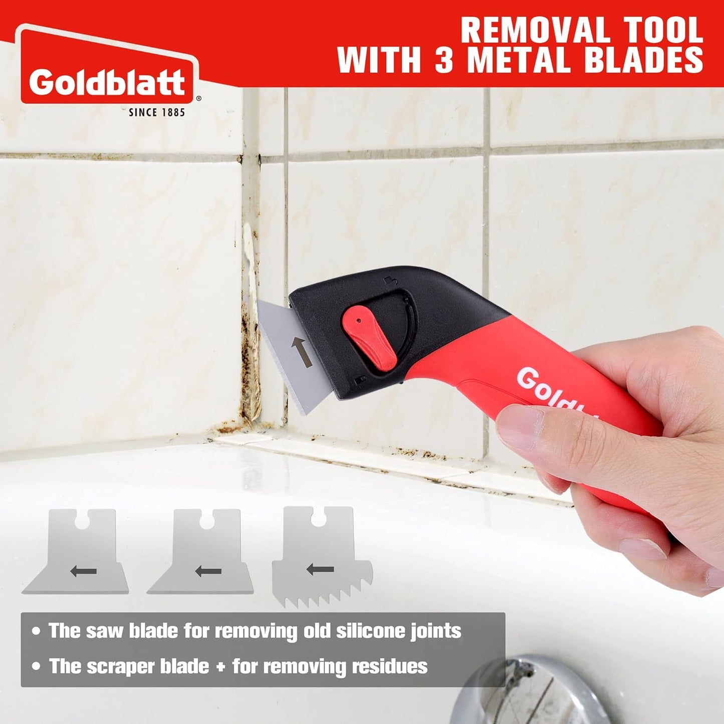 Goldblatt Caulk Remover Tool, Grout Removal Tool, Caulking Tool, Silicone Caulking Tool Kit, Sealant Finishing Tools for Sink Joint Bathroom Kitchen Floor