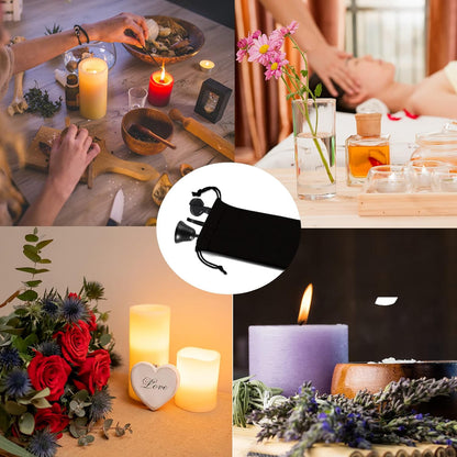 3 in 1 Candle Accessory Set, Candle Wick Trimmer Cutter, Candle Snuffer & Candle Wick Dipper for Candle Aromatherapy Lover Gift, Stainless Steel Candle Care Kit (Black)