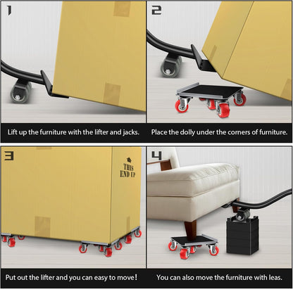 Furniture Dolly Furniture Sliders Furniture Movers with 5 Wheels Appliance Rollers Furniture Moving Wheels Furniture Movers Lifter Rollers for Heavy Duty Tool Furniture 1200lbs Load Capacity