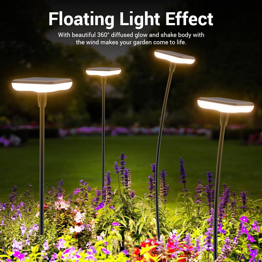 Solar Lights Outdoor Garden 4 Pack Solar Pathway Light 31" Tall Solar Landscape Lights 34LM Bright Up to 12H IP65 Waterproof Auto On/Off for Walkway Outside Yard Path Patio Lawn Flower Bed plant Decor