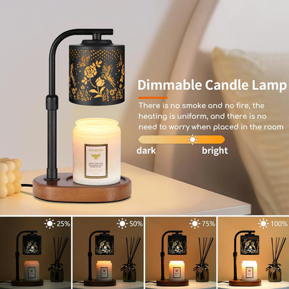 Candle Warmer Lamp with Timer,Birthday Gifts for Women Mom,Adjustable Height for Scented Jar Candles,Electric Candle Lamp Warmer for Home Decor(Butterfly Roses)