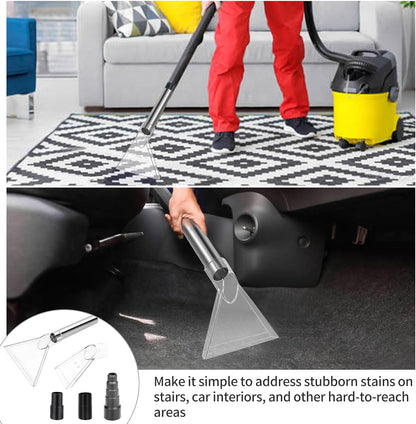 Shop Vac Extractor Attachments with 2-1/2" & 1-7/8" & 1-1/4" Three Adapters Auto Detailing Vacuum Head Extraction Wet Dry Vacuum Vac Extractor Attachment for Upholstery Carpet Car Detailing