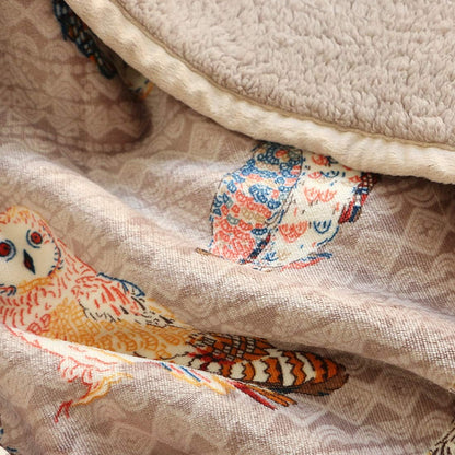 UKELER Flannel Sherpa Throw 80'' x 60''- Cute Colorful Owl Design Soft Plush Flannel Blanket Throws for Bed/Couch/Sofa/Office/Camping