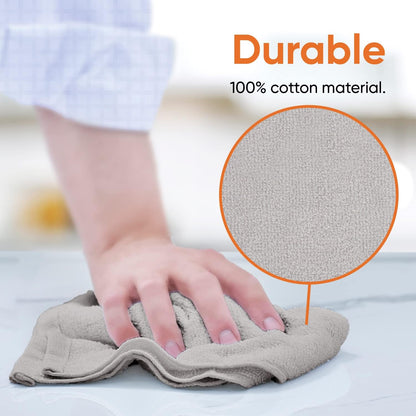 Superio Cotton Terry Washcloths Grey Towels 100% Cotton Cleaning Cloth 16" Rags Wash Clothes for Body and Face, Spa Towels, Multi Purpose (24, 12"x12")