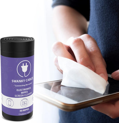 Screen Cleaner Wipes: Electronic Wipes for Screens - Computer Screen Wipes for Lens, Phone, Tv Screen and Monitor Cleaning - Tech Wipes & Microfiber Cloth (Canister, 200 Count)