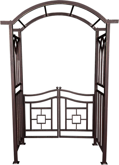 Bronze Aluminum Garden Arbor Arch with Gate