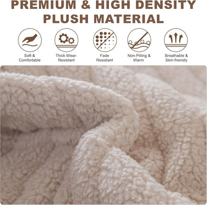 OTOB Couch Cover for Dogs Washable, Non Slip Plush Fuzzy Sofa Covers for 3 Cushion Couch All Seasons, Kids Pet Friendly Soft Cozy Furniture Protector Sofa Slipcovers (Beige, 27.6" x 82.7")