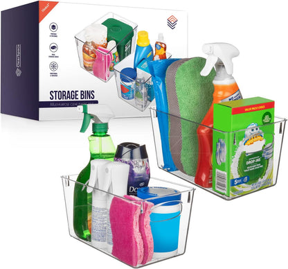 ClearSpace Clear Plastic Storage Bins – Perfect Kitchen Organization and Storage or Pantry Storage – Fridge Organizer, Pantry Organization and Clear Storage Bins, Cabinet Organizers
