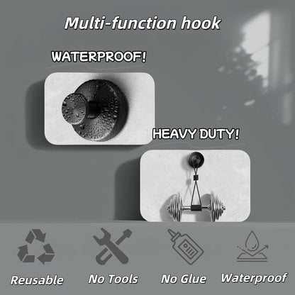 2025 Upgraded Stainless Steel Heavy Duty Suction Cup Hooks For Shower Bathroom Accessories Removable Hook For Glass Window Door Wall Hooks For Hanging Towels Robes Wreaths (Pack Of 5, Black)