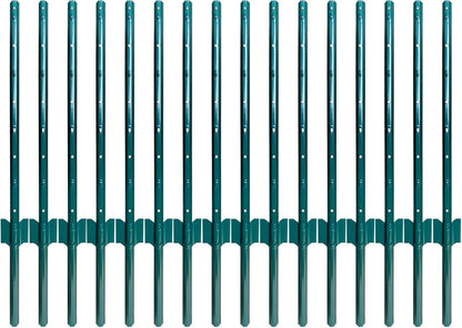 ARIFARO Fence Posts 3 Feet Sturdy Duty Metal Fencing Poles, Pack of 16, No Dig Garden U Post for Wire Fencing Steel Post for Yard, Outdoor Wire