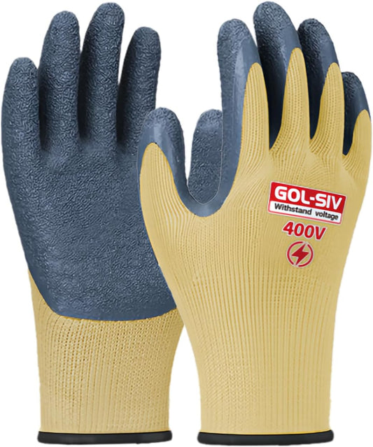 Electrical Insulated Gloves XL - 400V Low Voltage Electrician Safety Gloves, Rubber Non Slip Work Gloves For Men