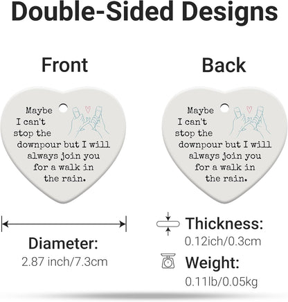 Friendship Gifts for Women, Best Friend, Funny, Work Besties, Sister, Friend Ornaments for Women, Ceramic Christmas Ornaments (Friendship)