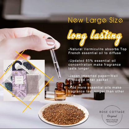 ROSE COTTAGE Large 12 Packs Jasmine Hanging Closet Deodorizer Air Freshener Long Lasting Scented Sachets Smell Goods for House