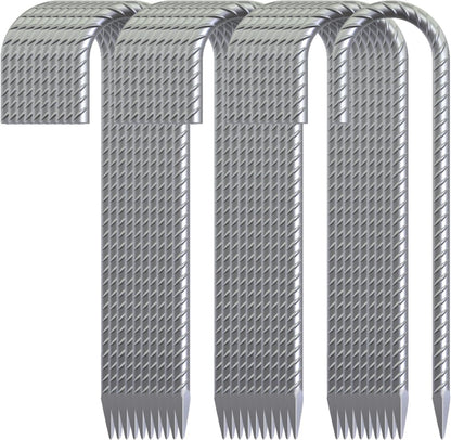 12 Inch Ground Stakes Heavy Duty J Hook 30 Pack Metal Spikes Galvanized Ground Anchors Rebar Tent Stakes for Fence, Bounce House, Gazebos and Outdoor Decorations Inflatables