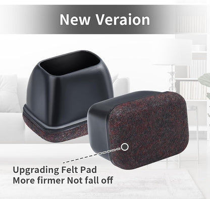 Ezprotekt 8 Pcs Rectangle Black Felt Chair Leg Floor Protectors for Hardwood Floors, Rectangle Silicone Chair Leg Caps, Furniture Leg Covers Cups for Chair Table (Fit W :0.6-0.8", L: 0.9-1.3")