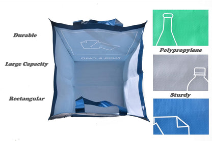 YOUNG DA Reusable Recycle Bags, 3-Piece Separate Recycling Bin Set for Home, Kitchen, and Office - Waterproof Recyclable Waste Sorting Organizer