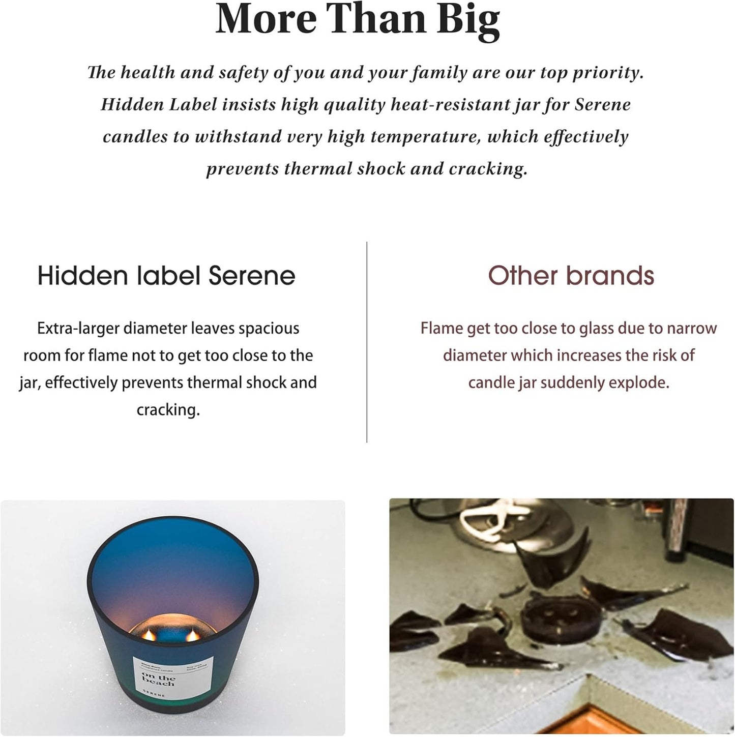 Hidden Label Large Scented Candle, Sicilian Lemon, 30oz 3 Wick Huge Candle, Serene Collection Slow Burn Natural Soy Candles for Home Scented