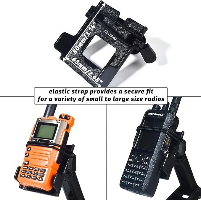 TWAYRDIO Handheld Radio Holder, Belt Clip Hanger Mount for 17mm Ball Mounts, Compatible with Motorola Kenwood Midland Baofeng Yaesu HT Walkie Talkies Two Way Radios Scanners