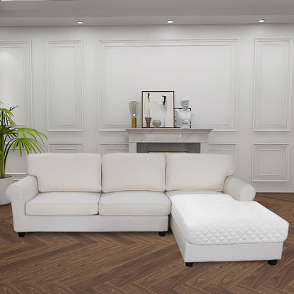 Easy-Going Sectional Couch Covers for Dogs L Shape Sofa Cover Reversible Sofa Slipcover Chaise Lounge Cover Furniture Protector Cover for Pets Dog Cat (42 x 52 inches, White/White)