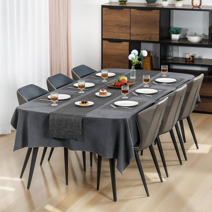 Myir JUN Placemats Dual Sided, Faux Leather Place Mats Set of 8 Indoor Placemats for Dining Table Non-Slip Washable Placemats Heat Resistant Outdoor Table Mats (Set of 8, Gray)