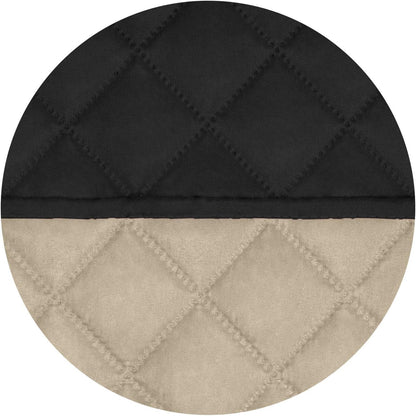 PureFit Reversible Quilted Oversized Recliner Sofa Cover, Water Resistant Furniture Protector, Washable Couch Cover with Elastic Straps for Kids, Dogs, Pets (Large, Black/Beige)