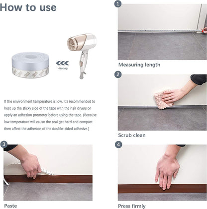 TAROSE Weather Stripping, 33 Feet Weather Seal Strip, Adhesive Silicone Tape (White, 45MM) for Door, Window, Shower Door Draft Stopper