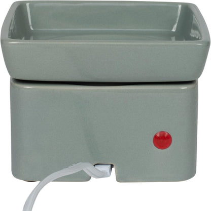 Ceramic Stoneware Electric 2-in-1 Tart Wax Oil Candle Warmer (1, Grey)