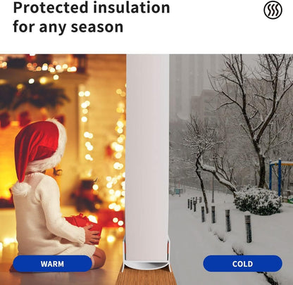 Door Draft Stopper, Strong Adhesive Door Sweep for Exterior and Interior Doors, 39” Length Cuttable Under Door Seal. (White, 1 Pack)