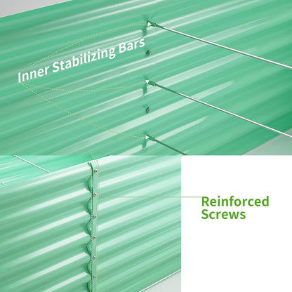 Land Guard 8x4x2ft Galvanized Raised Garden Bed, Planter Boxes Outdoor, Raised Garden Beds Outdoor for Vegetables, Flowers, Herbs, 479 Gallons, Lime Green…