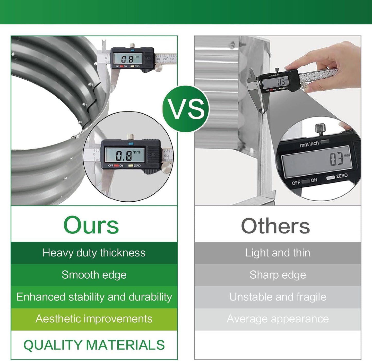 Gardmax Galvanized Raised Garden Bed, Lightweight Planter Boxes Outdoor with Easy Assembly, Large Garden Bed for Vegetables, Fruits, Flower Dark Grey