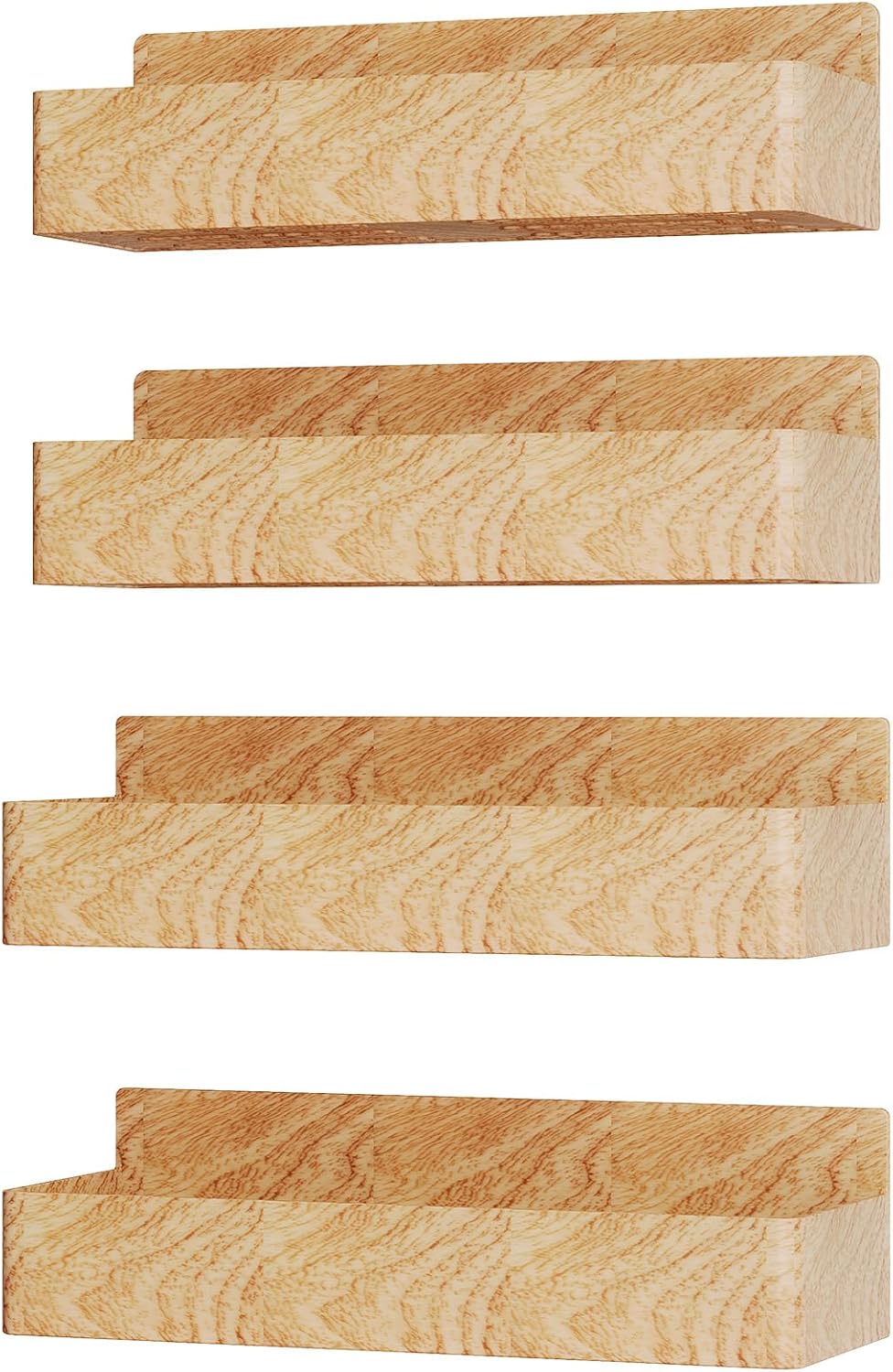 Magnetic Spice Rack for Refrigerator, Kitchen Organizer and Storage Shelf, Woodgrain (4 Pack)…