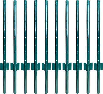 ARIFARO Sturdy Duty Metal Fence Posts 3 Feet,Pack of 10, 3-4-5-6-7 Feet No Digging Garden U Post for Wire Fencing Steel Fencing Poles for Yard, Outdoor