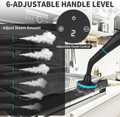 2500W Portable Handheld Steam Cleaner, High Temperature Pressurized Steam Cleaning Large Capacity 10s Fast Heating Steamer for Car Detailing, Furniture, Couch, Bed Bugs, House, Windows (BLACK)