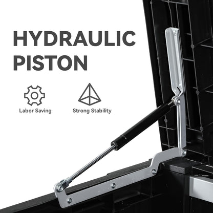 YITAHOME 120 Gallon Large Deck Box, Resin Outdoor Storage Box for Outdoor Pillows, Garden Tools and Pool Supplies, Waterproof, Lockable, Black