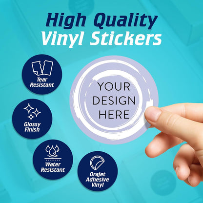 100 Custom Vinyl Stickers - Upload Your own Image, Text, Design, Logo - Personalized Logo Labels for Handmade, Packaging, Bottle, Jars, Candle, Brand Stickers (Lavender Swirls, 3x3)