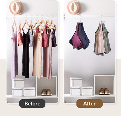 ZEDODIER Tank Top Hanger, 2 Pack Rotatable Bra Organzier for Closet, Max 48 Storage Capacity Sport Bra Holder, Metal Space Saving Closet Organizers and Storage, Silver