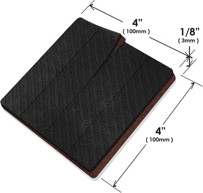 Slipstick GorillaPads Non Slip Furniture Pads/Gripper Feet Floor Protectors (Set of 4) Premium 4 Inch Pre-Scored Square Self Adhesive Rubber Stoppers for Furniture Legs, Black, CB157
