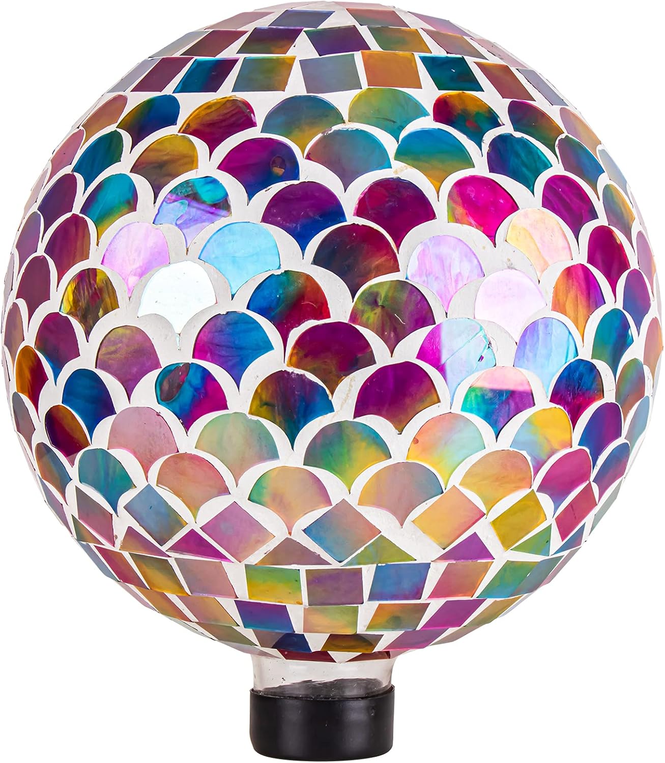 VCUTEKA Gazing Ball, Glass Mosaic Gazing Balls Sphere for Garden Lawn Outdoor Ornament Yard Decorative, 10-Inch