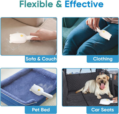 Pet Hair Remover Roller Compact Cat/Dog Hair Remover Deep Clean Convenient to Carry Reusable Lint Roller for Carpet, Furniture, Clothing and Bedding, Carpets and Car Seats (White)