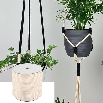 3/16 Inch Cotton Clothesline Rope - 500 Feet All-Purpose Outdoor Clothesline Rope, Soft White Cotton Rope for Laundry & Crafts