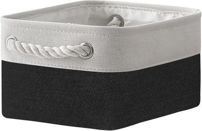 TheWarmHome Storage Bins for Shelves - 12x8x5.2 inch 1 Pack Storage Baskets for Gifts Empty for Closet Organizing Dog Gift Cloth Toy Cubes Box (White & Black)