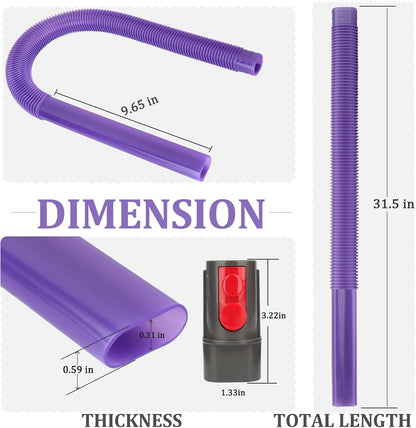 Dryer Vent Lint Vacuum Attachments Hose for Dyson Gen5 V15 V15s V12 V11 V10 V9 V8 V7 Detect Absolute Cyclone Outsize Slim Nozzle Crevice Flexible Lint Removal Tool Dryer Vent Cleaner Kit